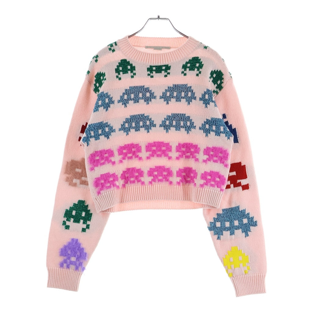 STELLA McCARTNEY(ステラマッカートニー) インベーダー柄 長袖ニット セーター ピンク 604290 レディース
