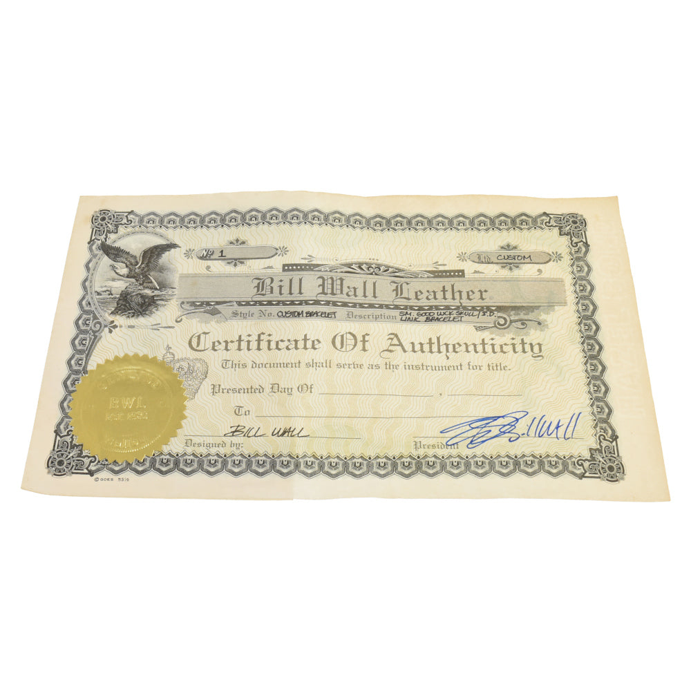 Bill Wall Leather/BWL(ビルウォールレザー) カスタムブレスレット グットラックスカル IDリンクブレスレット カスタムオーダー品 シルバー