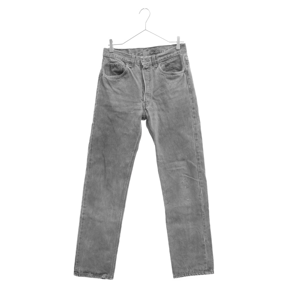Levi's(リーバイス) 90s VINTAGE 501 USA製 ブラックデニムパンツ ボタンフライ ヴィンテージ ボタン裏653 グレー