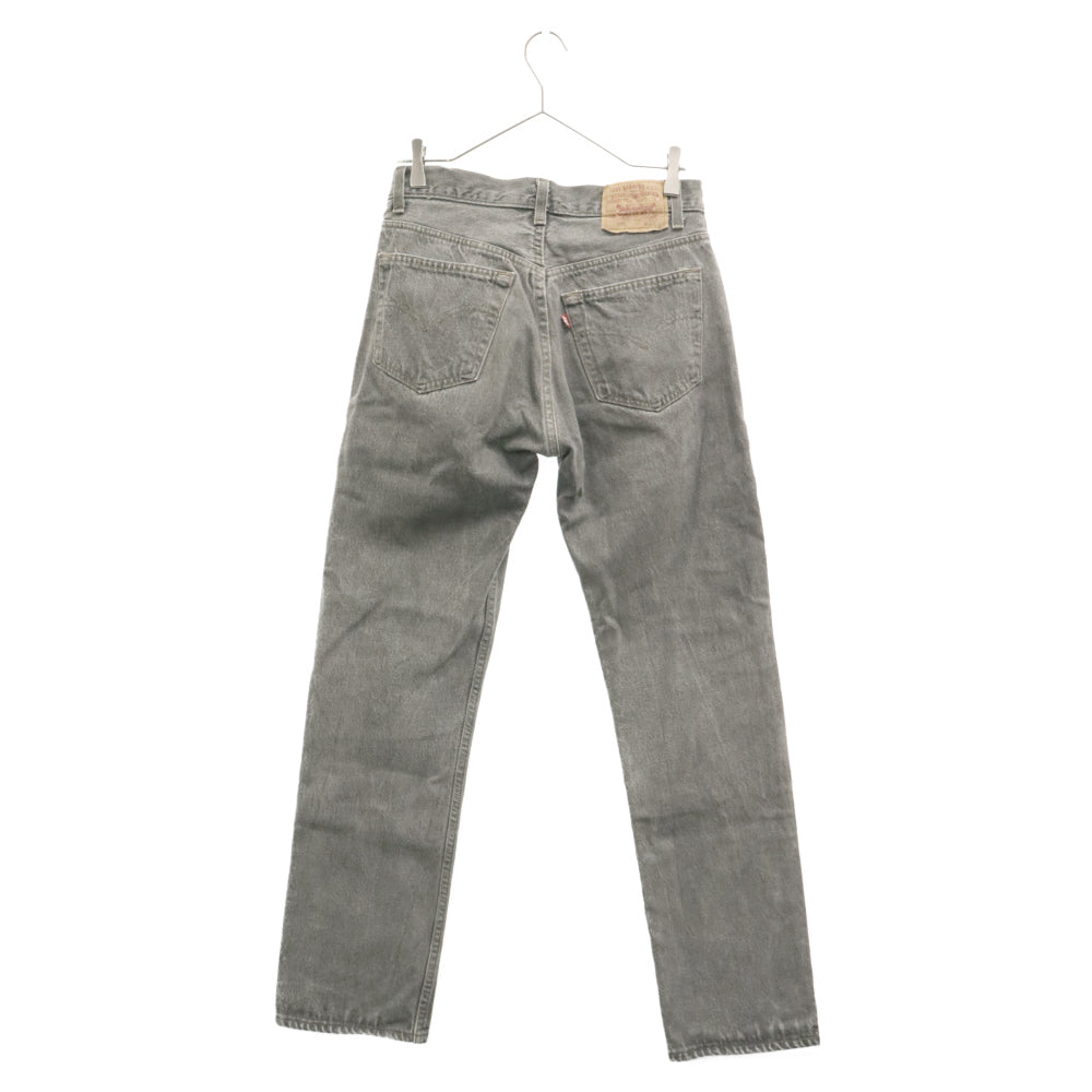 Levi's(リーバイス) 90s VINTAGE 501 USA製 ブラックデニムパンツ ボタンフライ ヴィンテージ ボタン裏653 グレー