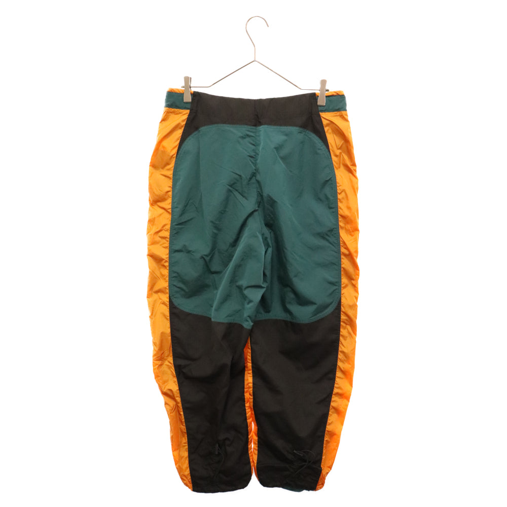 LOEWE(ロエベ) 22SS Drawstring Panel Trousers カラー切り替えワッペンデザインナイロンパンツ H664Y04W11 グリーン/オレンジ