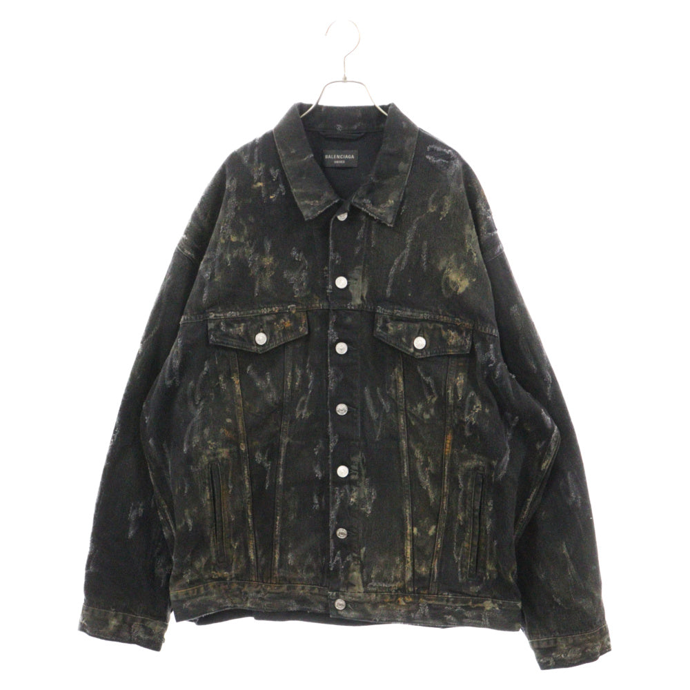 BALENCIAGA(バレンシアガ) 23SS SUPER DESTROYED DENIM JACKET スーパーデストロイドデニムジャケット ブラック 748022 TBP47