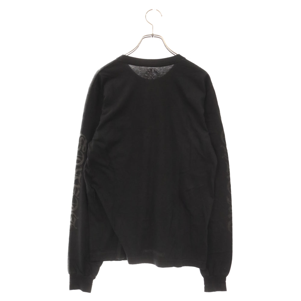 CHROME HEARTS(クロムハーツ) Neck Logo L/S TEE ネックロゴ スリーブプリント 長袖Tシャツ クルーネックカットソー ブラック