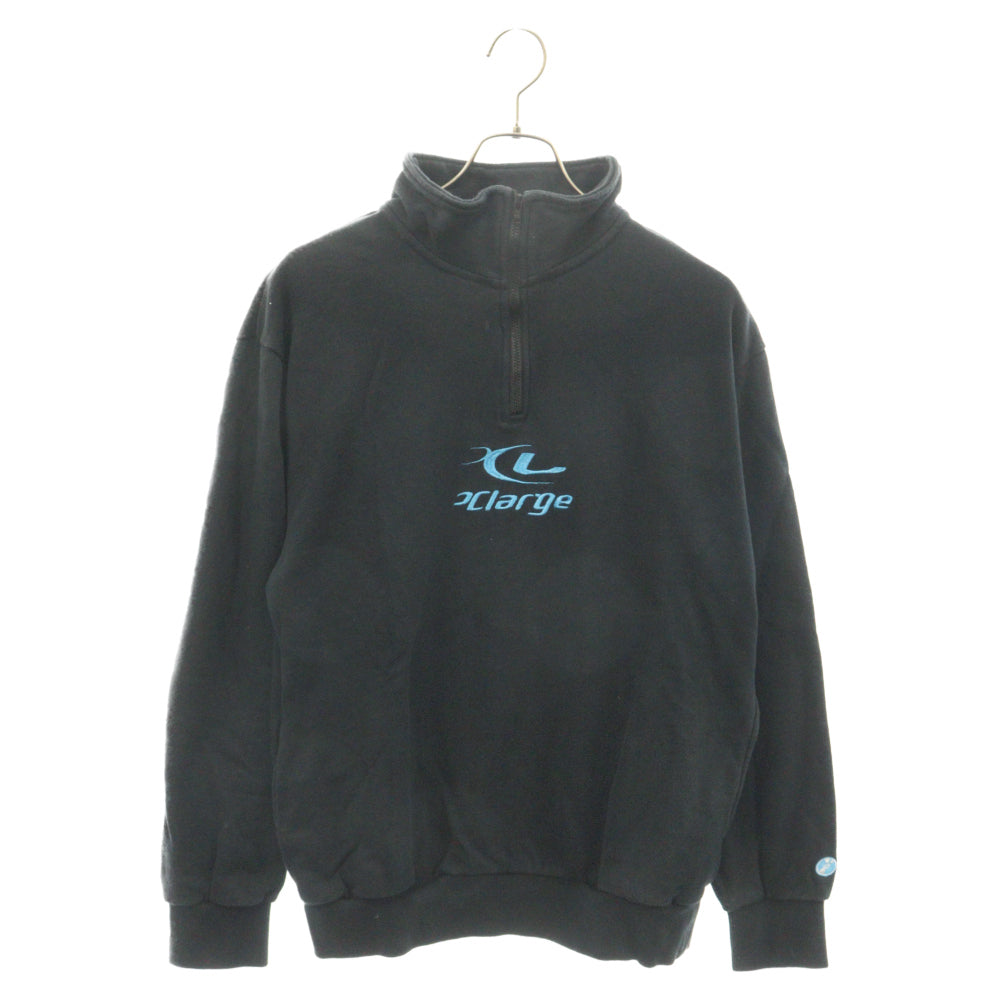 X-LARGE(エクストララージ) 刺繍ロゴ ハーフジップ L/S スウエット トレーナー ブラック 01193215