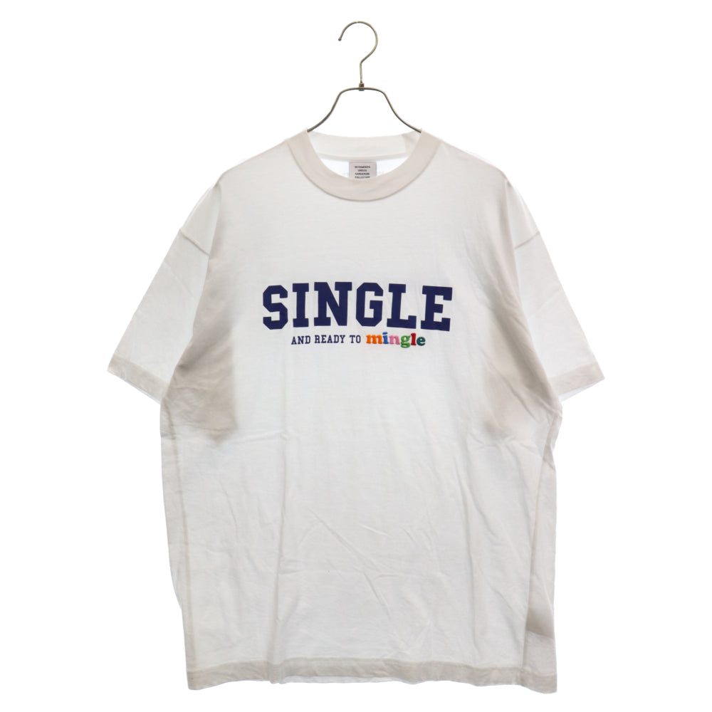 VETEMENTS(ヴェトモン) 22SS Short Sleeve Tee ショート スリーブ 半袖カットソー Tシャツ ホワイト UE52TR190W