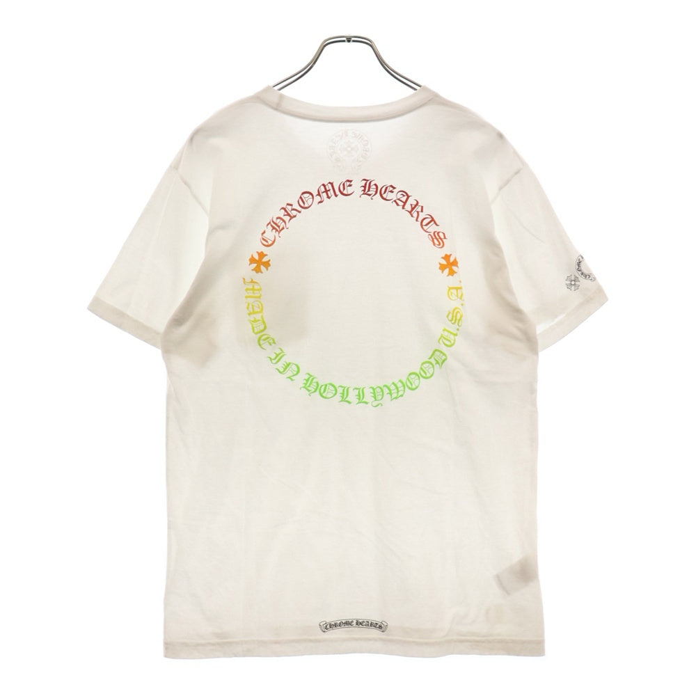 CHROME HEARTS(クロムハーツ) CH T-SHRT 1 ポケット付き グラデーションサークルロゴプリント半袖Tシャツ ホワイト