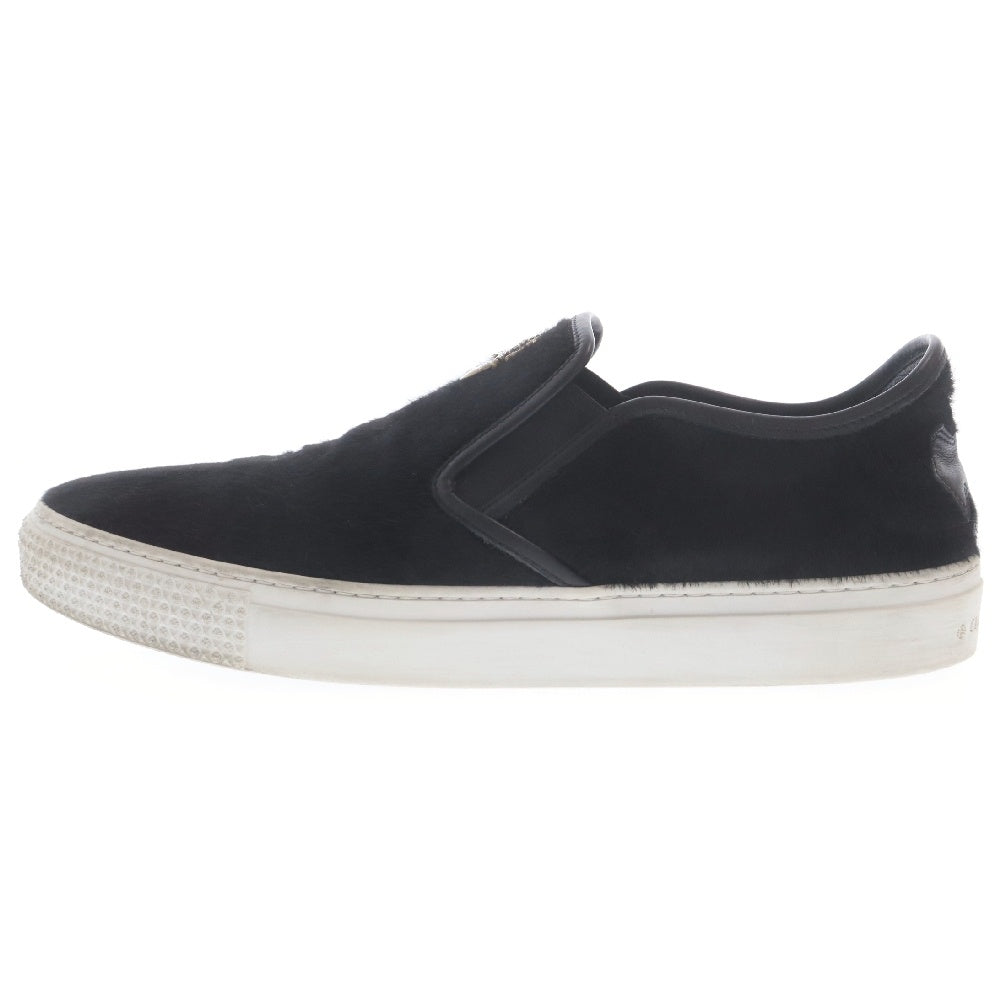 CHROME HEARTS(クロムハーツ) SLIP ON BLK HOC CH PLS スリッポン CHプラスレザーパッチダガー付 ハラコスニーカー ブラック ※国内インボイスあり