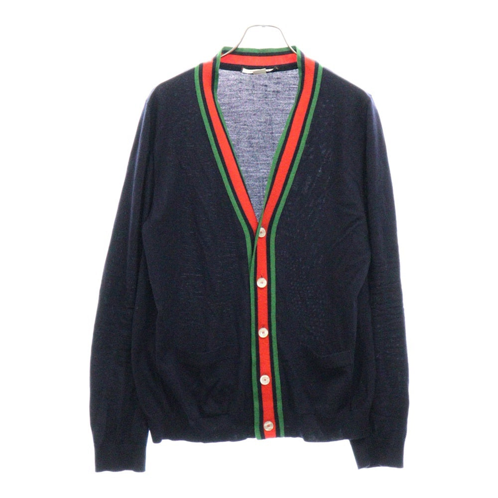 GUCCI(グッチ) シェリーライン Vネック薄手カーディガン ネイビー 576806 XKAUL