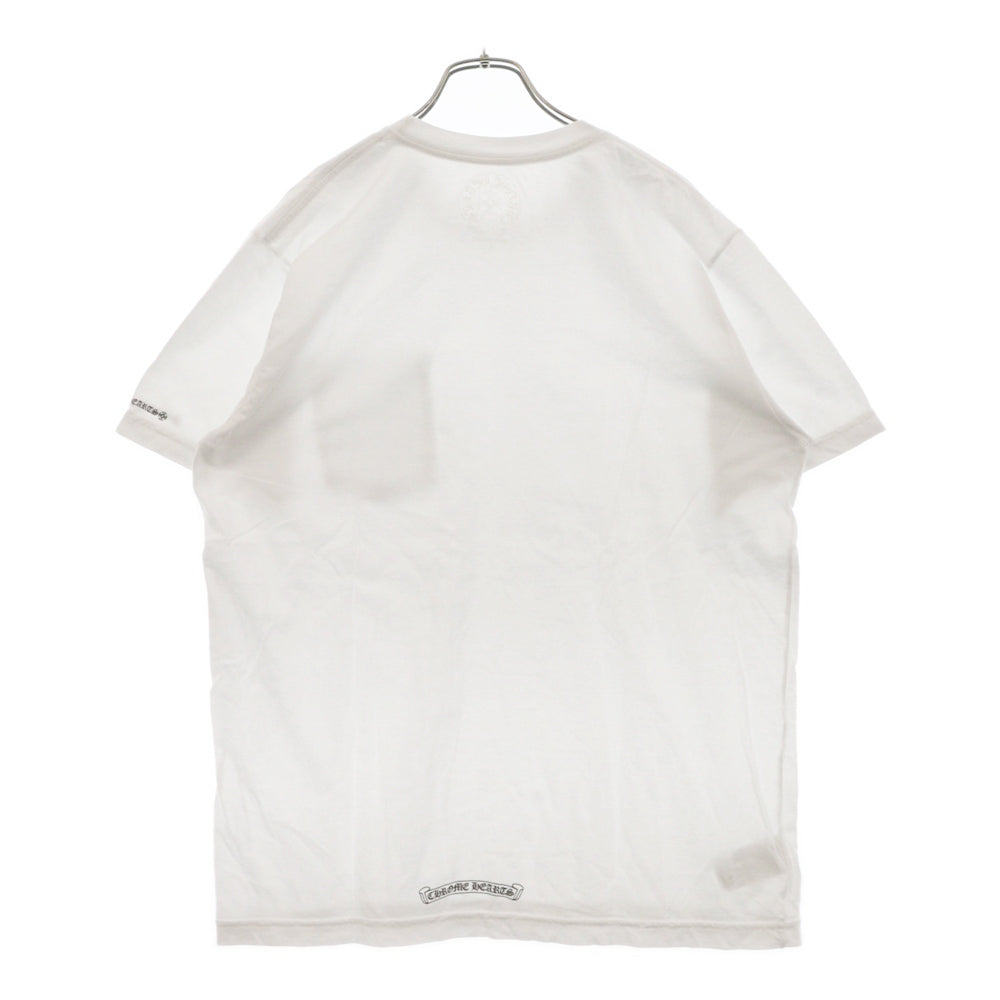 CHROME HEARTS(クロムハーツ) CH T-SHRT 1 ネックロゴプリント 半袖カットソーTシャツ ホワイト/ブラック