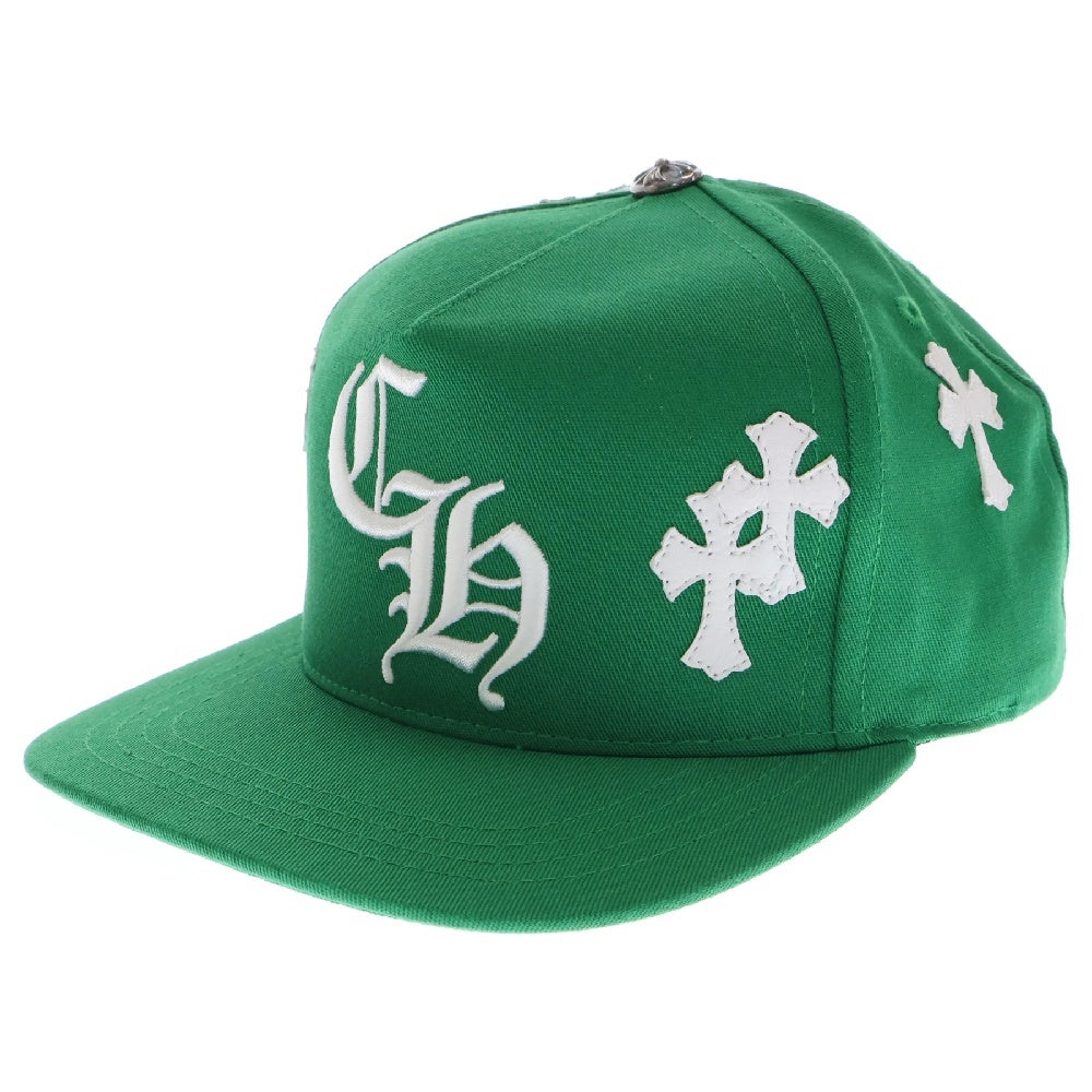CHROME HEARTS(クロムハーツ) HAT 5 PANEL CAP BSBL セメタリークロスパッチ ベースボールキャップ 帽子 グリーン/ホワイト