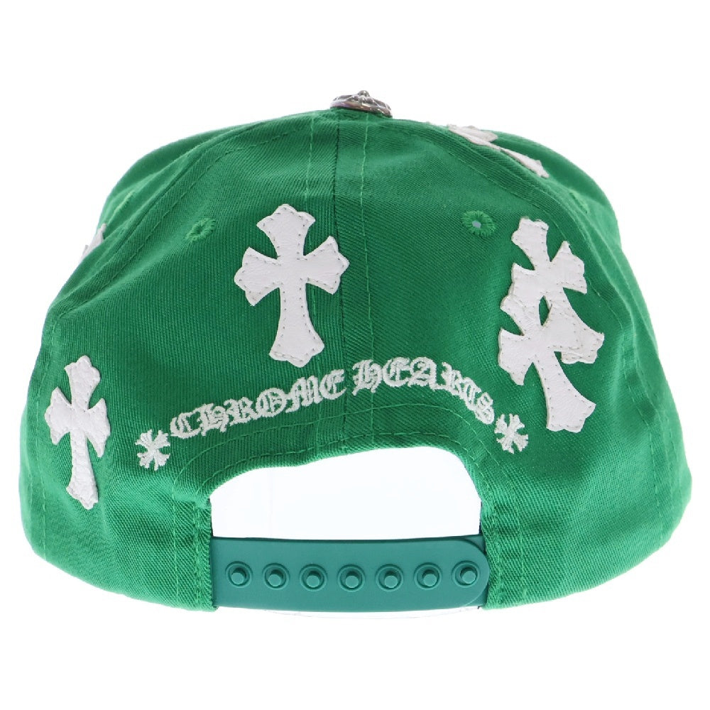 CHROME HEARTS(クロムハーツ) HAT 5 PANEL CAP BSBL セメタリークロスパッチ ベースボールキャップ 帽子 グリーン/ホワイト