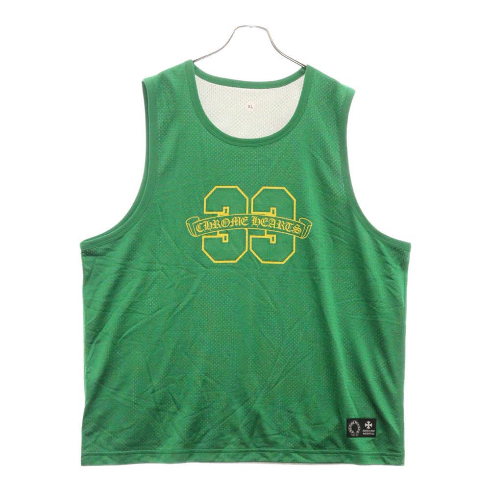 CHROME HEARTS(クロムハーツ) MESH WARM UP JERSEY リバーシブル CHロゴプリント メッシュタンクトップ ノースリーブ グリーン