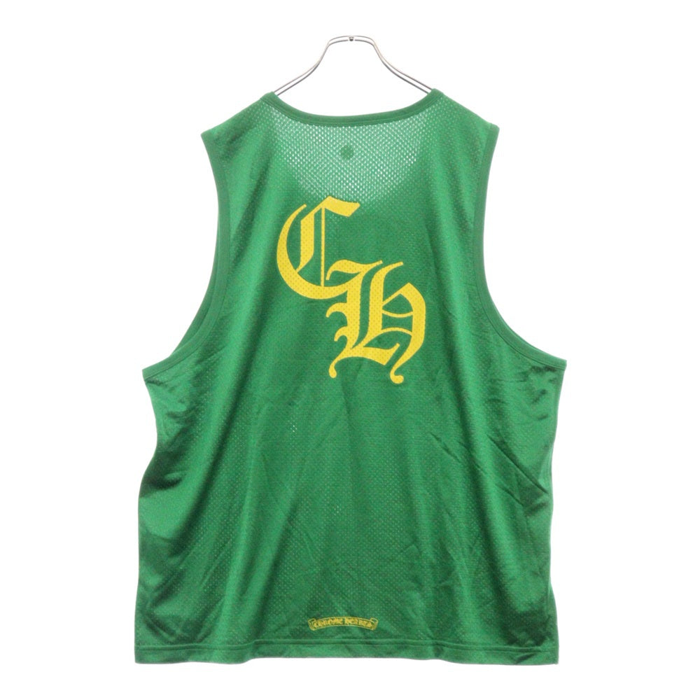 CHROME HEARTS(クロムハーツ) MESH WARM UP JERSEY リバーシブル CHロゴプリント メッシュタンクトップ ノースリーブ グリーン