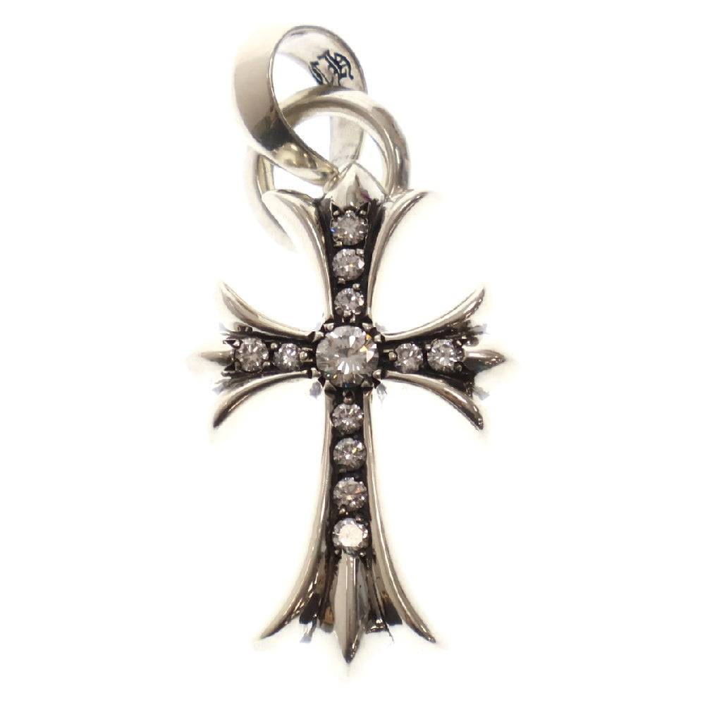 CHROME HEARTS(クロムハーツ) CH CRS SML WBALE PD スモールCHクロス ベイル PAVEダイヤ Wベイル ネックレストップ シルバー