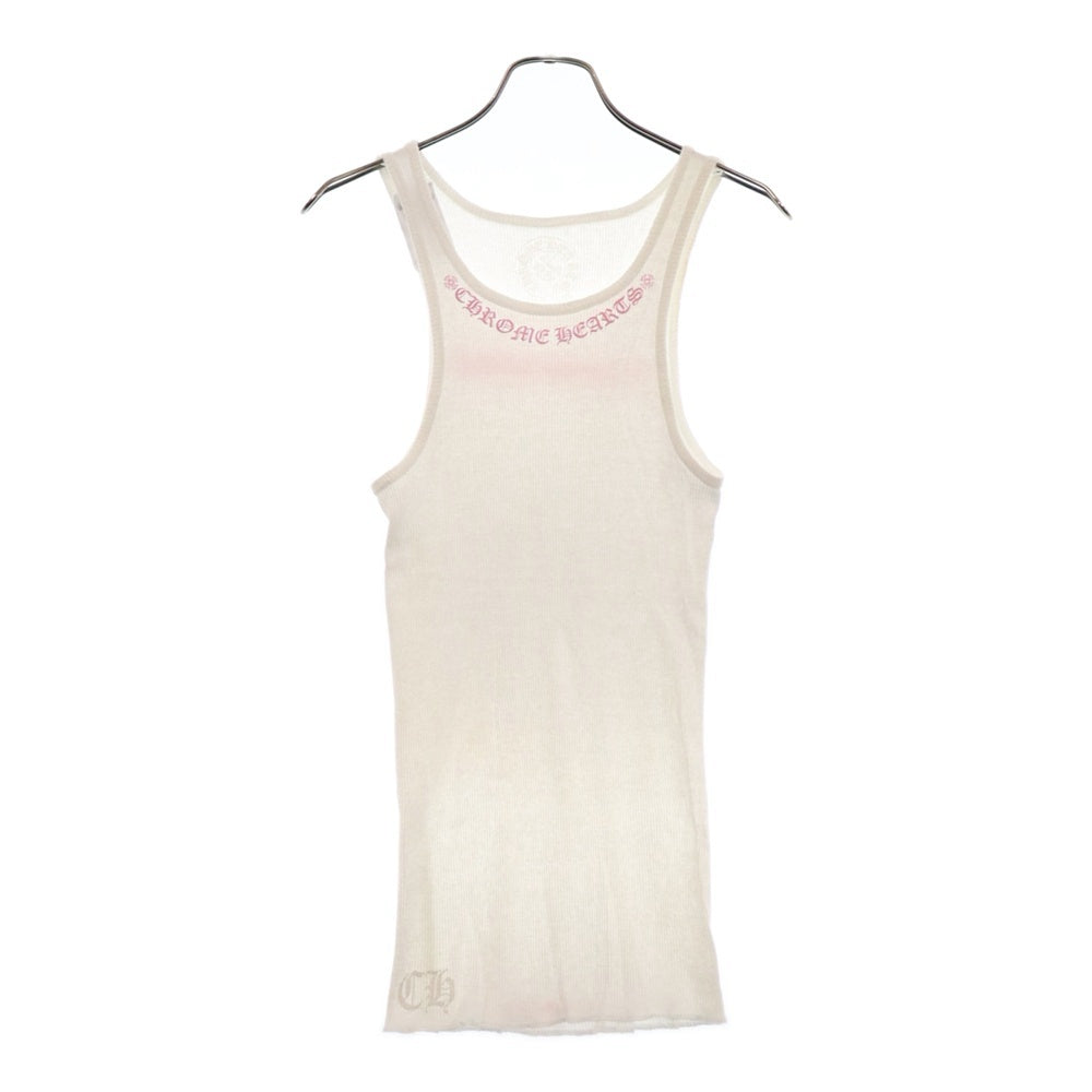CHROME HEARTS(クロムハーツ) LOVEYOU PRINT TANK TOP フロント バック プリント タンクトップ ホワイト/ピンク