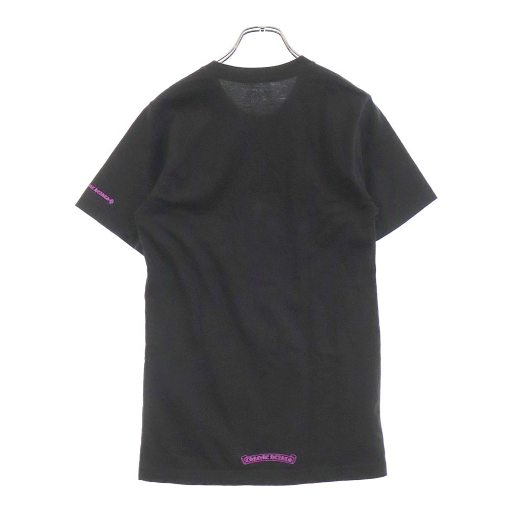 CHROME HEARTS(クロムハーツ) NECK LOGO S/S TEE ネック ロゴプリント 半袖Tシャツ ブラック/パープル