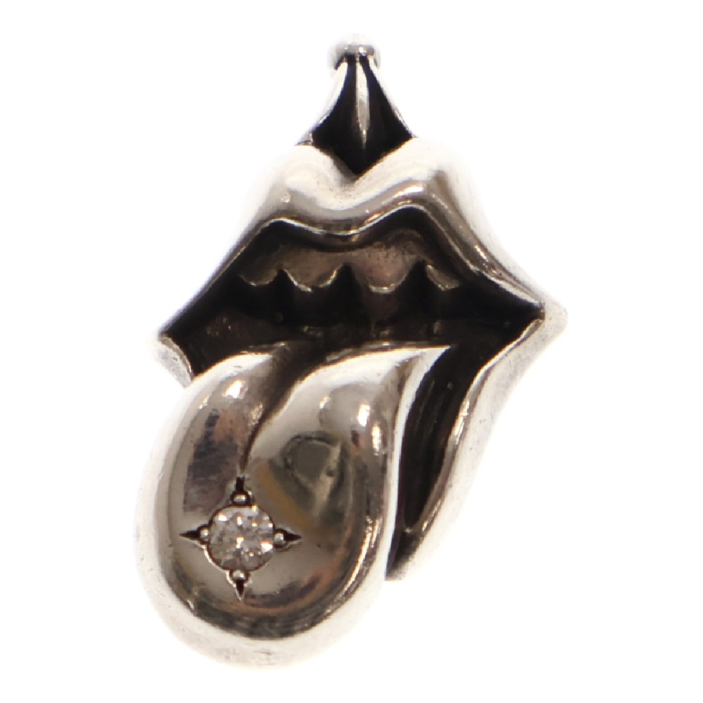 CHROME HEARTS(クロムハーツ) LIPS TONGUE CHARM アフター1ダイヤ リップアンドタンチャーム シルバーネックレストップ シルバー