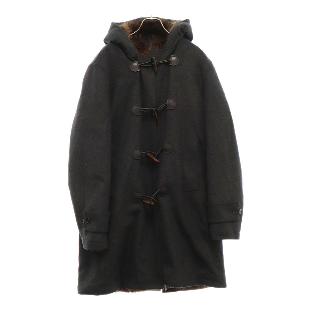 THOM BROWNE(トムブラウン) ビーバーファー使用 カシミヤ素材ダッフルコート グレー MOTO44A-05387035