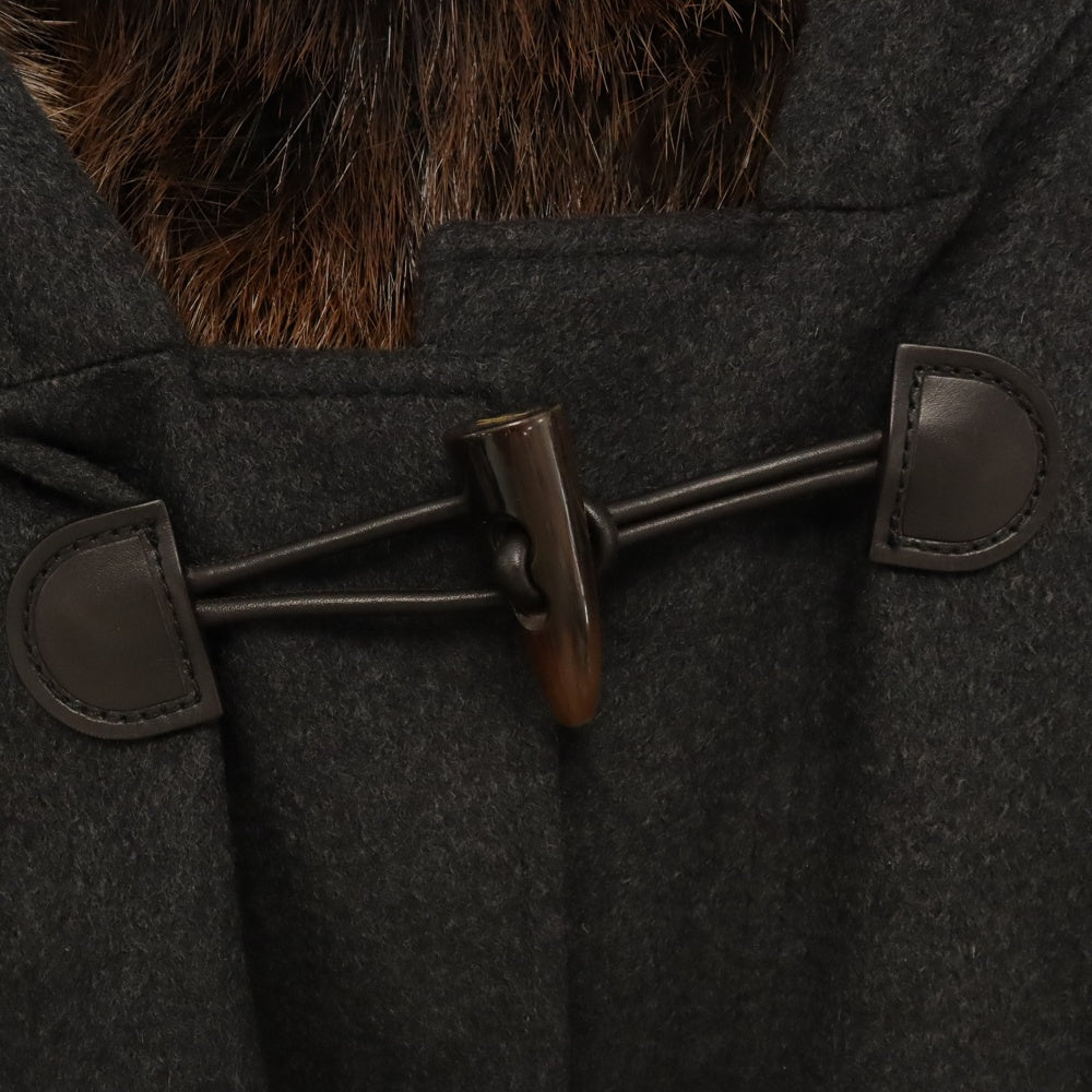 THOM BROWNE(トムブラウン) ビーバーファー使用 カシミヤ素材ダッフルコート グレー MOTO44A-05387035