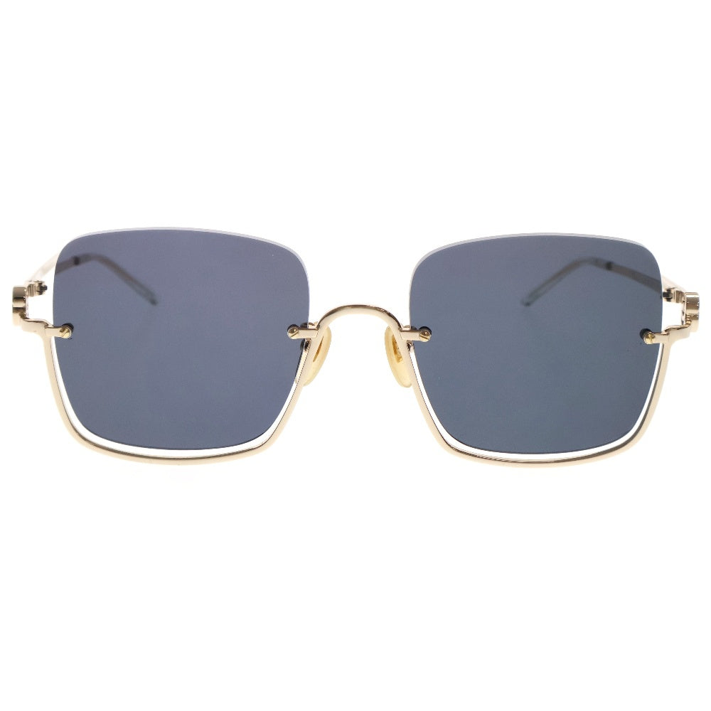GUCCI(グッチ) ハーフリム メタルフレーム ブラックレンズ サングラス GG1279S ※度入り