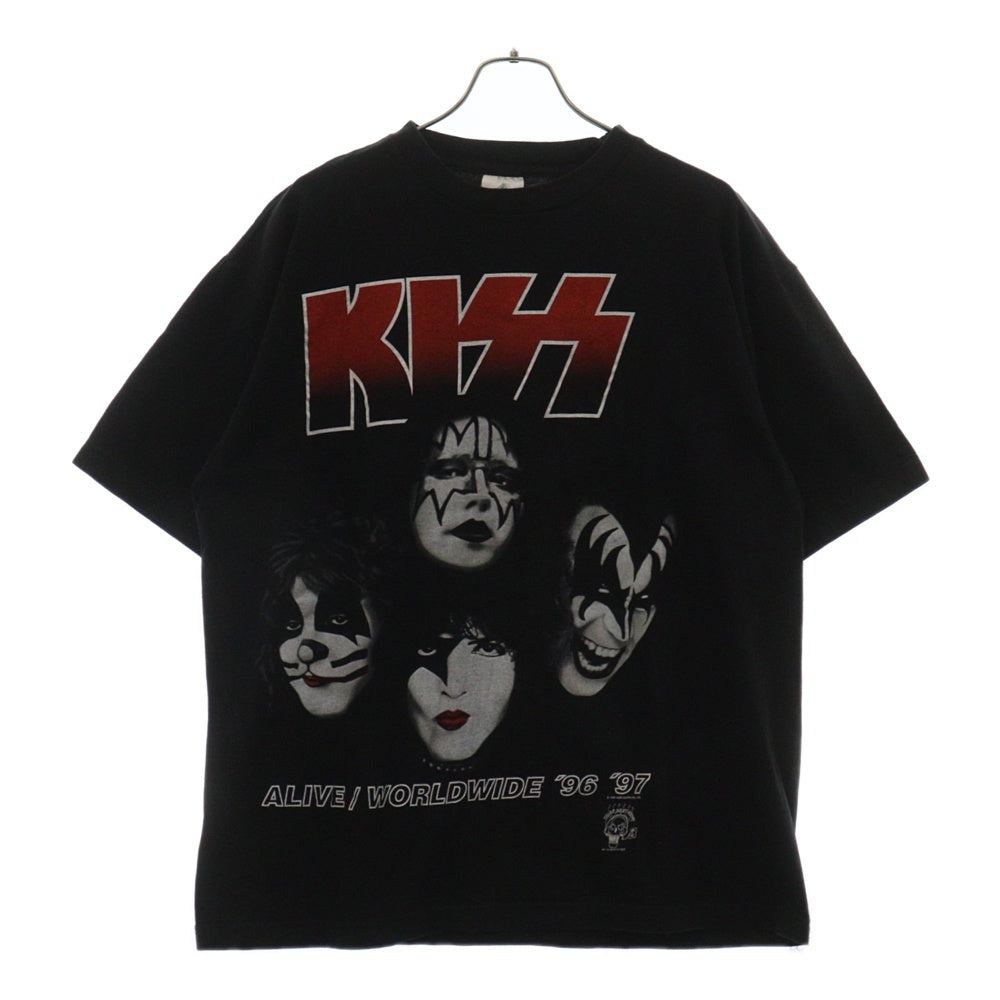 VINTAGE(ヴィンテージ) 90s KISS ALIVE WORLDWIDE TOUR 96‐97 キス アライブワールドワイド 半袖Tシャツ バンドTシャツ ブラック