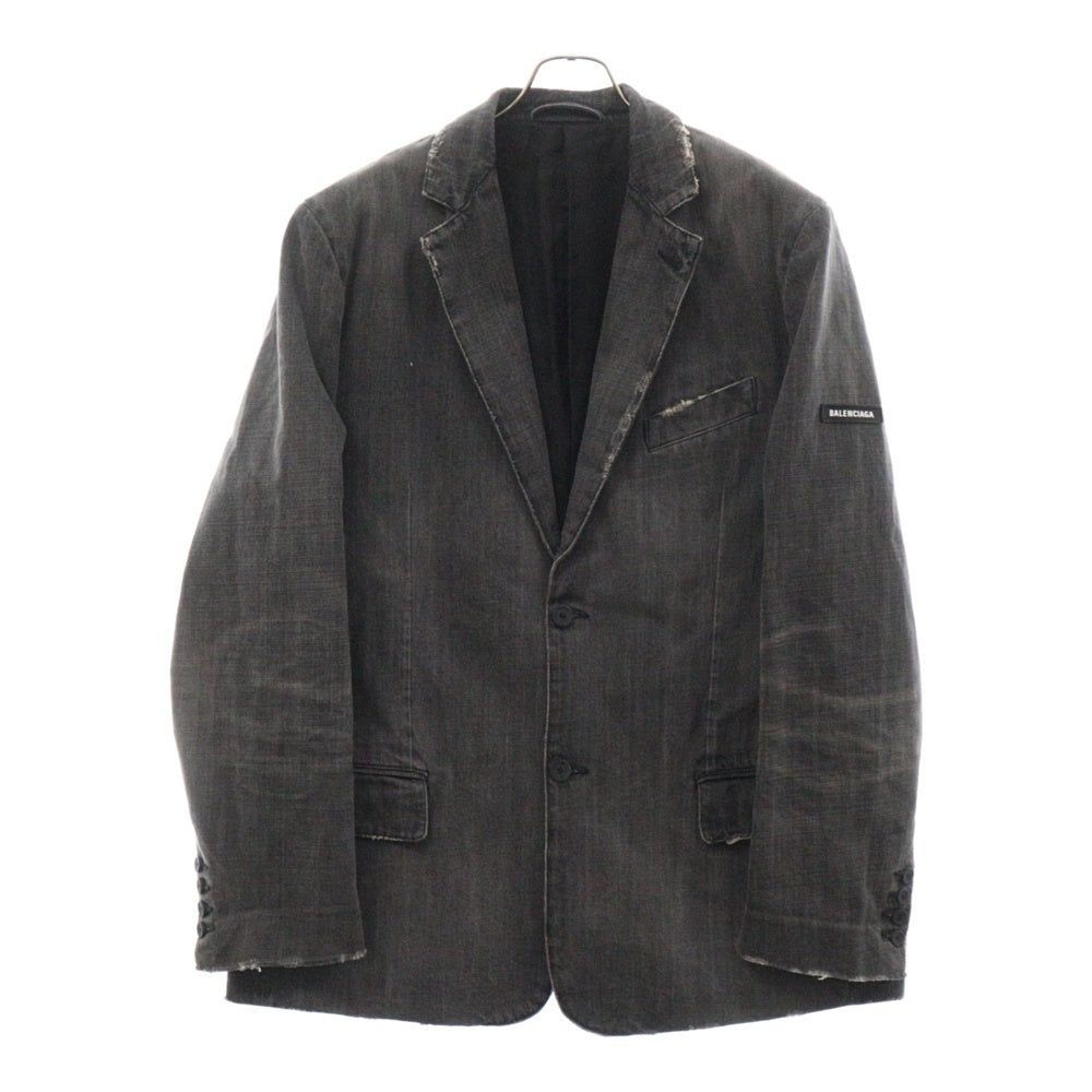 BALENCIAGA(バレンシアガ) 23AW ウォッシュデニムテーラードジャケット 767953 TPW54 グレー