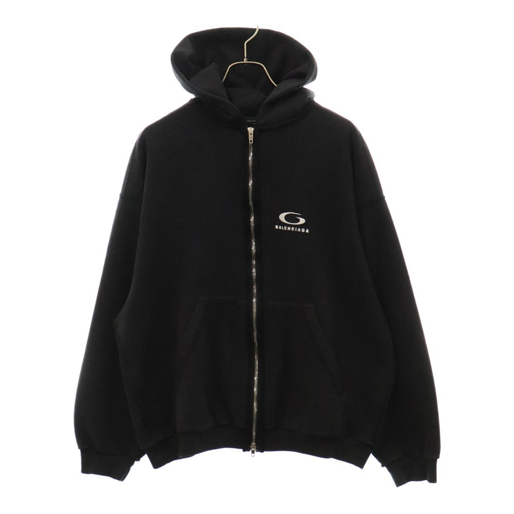 BALENCIAGA(バレンシアガ) 24AW Inside Out Regular Zip-Up Hoody インサイドアウトレギュラージップアップフーディ パーカー ブラック 808339 TRVF3