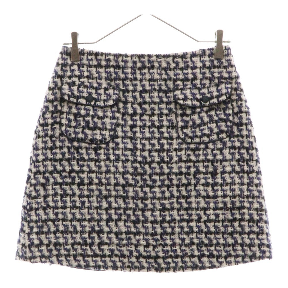 EMPORIO ARMANI(エンポリオアルマーニ) High-waist mini skirt 6K2N62 2NJNZ レディース ハイウエスト ミニスカート ホワイト/ネイビー