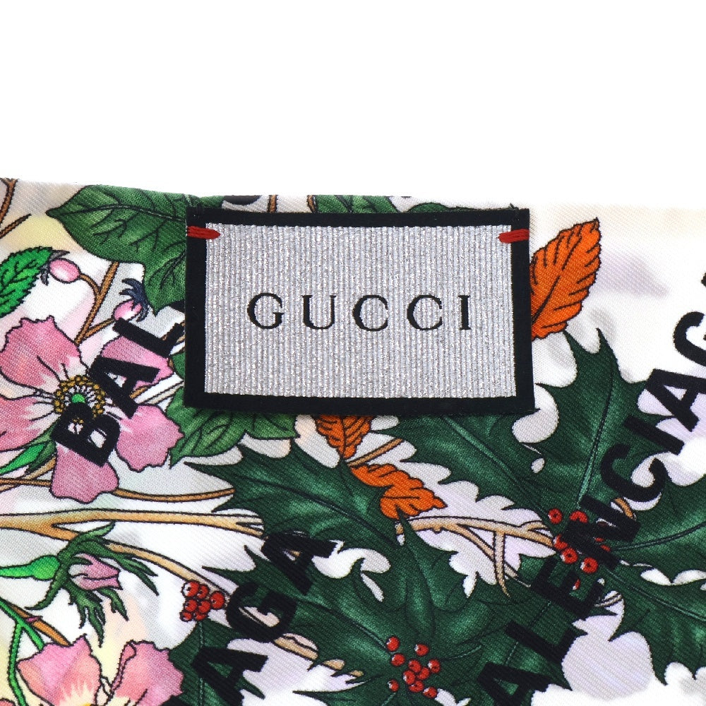 GUCCI(グッチ) ×BALENCIAGA バレンシアガ ハッカー プロジェクト フローラ プリント シルク ネックボウ レディース 679494 3G001 ホワイト