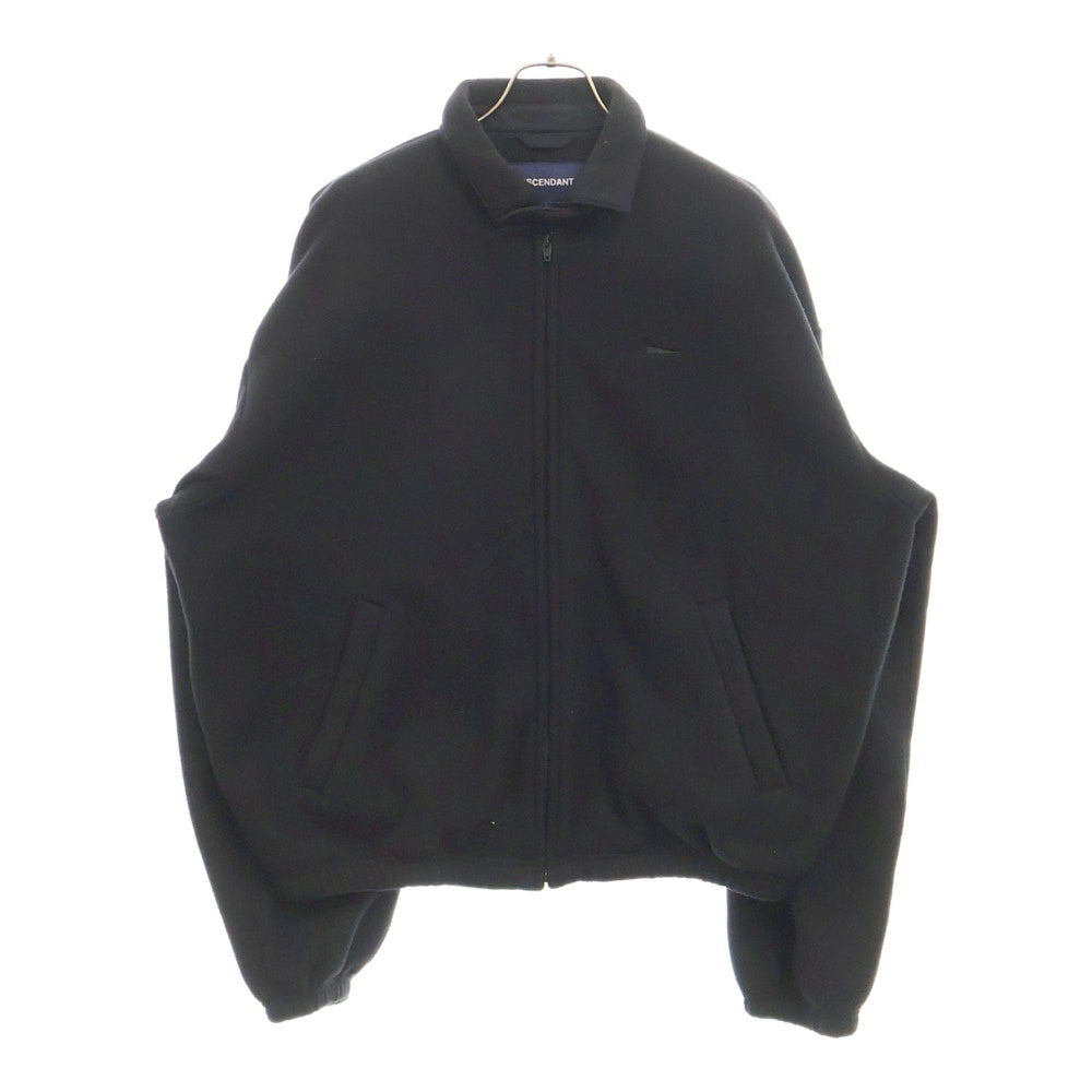 DESCENDANT(ディセンダント) 23AW TEE FLEECE JACKET ロゴ刺繍 フリーススイングトップジャケット ブラック 232ATDS-JKM01