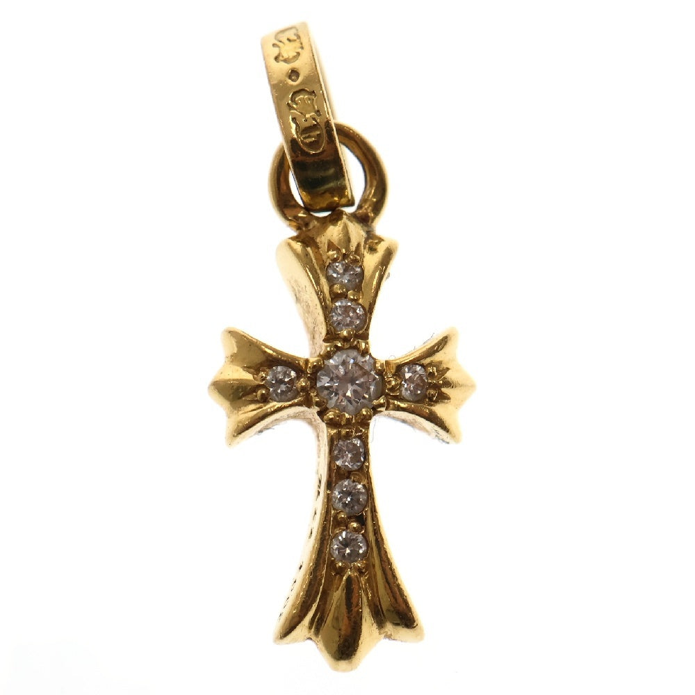 CHROME HEARTS(クロムハーツ) 22K CRS BBYFAT AFTER DMND ベイビーファット アフターPAVEダイヤ チャーム ゴールドネックレストップ
