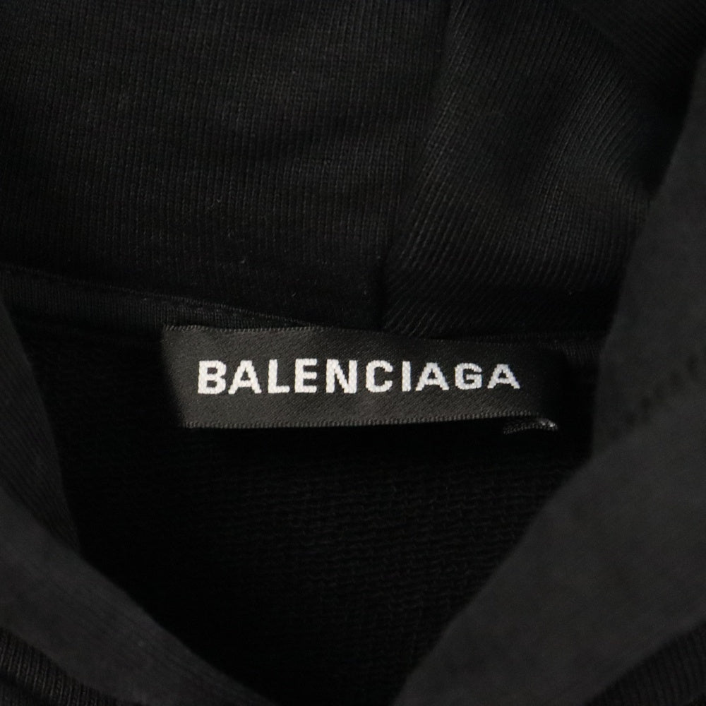 BALENCIAGA(バレンシアガ) バックロゴプリント プルオーバーパーカー ブラック 556143 TAV37