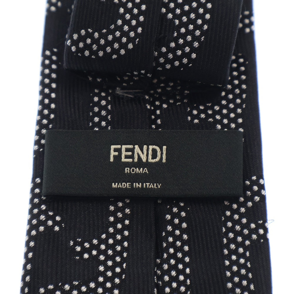 FENDI(フェンディ) FFロゴ総柄 シルクネクタイ ブラック