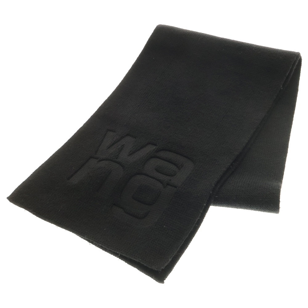 ALEXANDER WANG(アレキサンダーワン) フロントロゴ ニットマフラー ブラック 4KC4239058