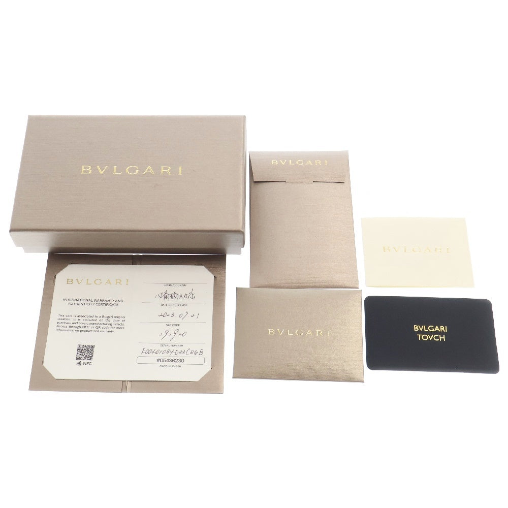 BVLGARI(ブルガリ) メタリックカルングスキン カードホルダー コインケース ベージュ