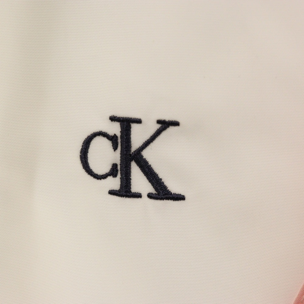 Calvin Klein Jeans(カルバンクラインジーンズ) ウインドブレーカー フード付き トラックジャケット ホワイト/ピンク