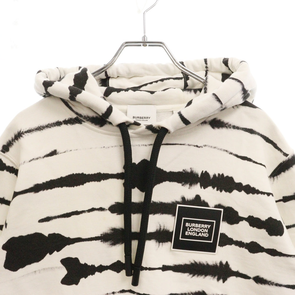 BURBERRY(バーバリー) 20AW Abstract Print Hoodie 総柄 プリント プルオーバーパーカー ホワイト 4563797