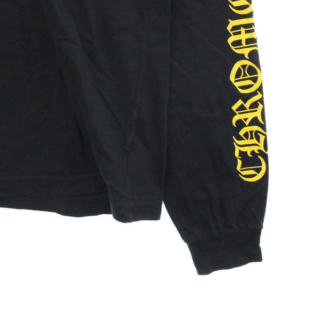 CHROME HEARTS(クロムハーツ) DAGGER L/S スリーブロゴ フロント ダガー プリント 長袖Tシャツ ブラック/イエロー