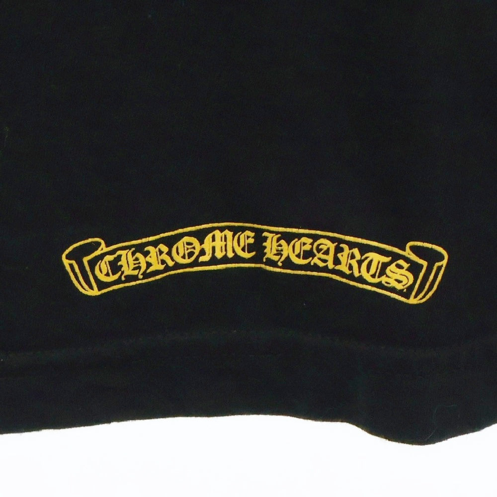 CHROME HEARTS(クロムハーツ) DAGGER L/S スリーブロゴ フロント ダガー プリント 長袖Tシャツ ブラック/イエロー