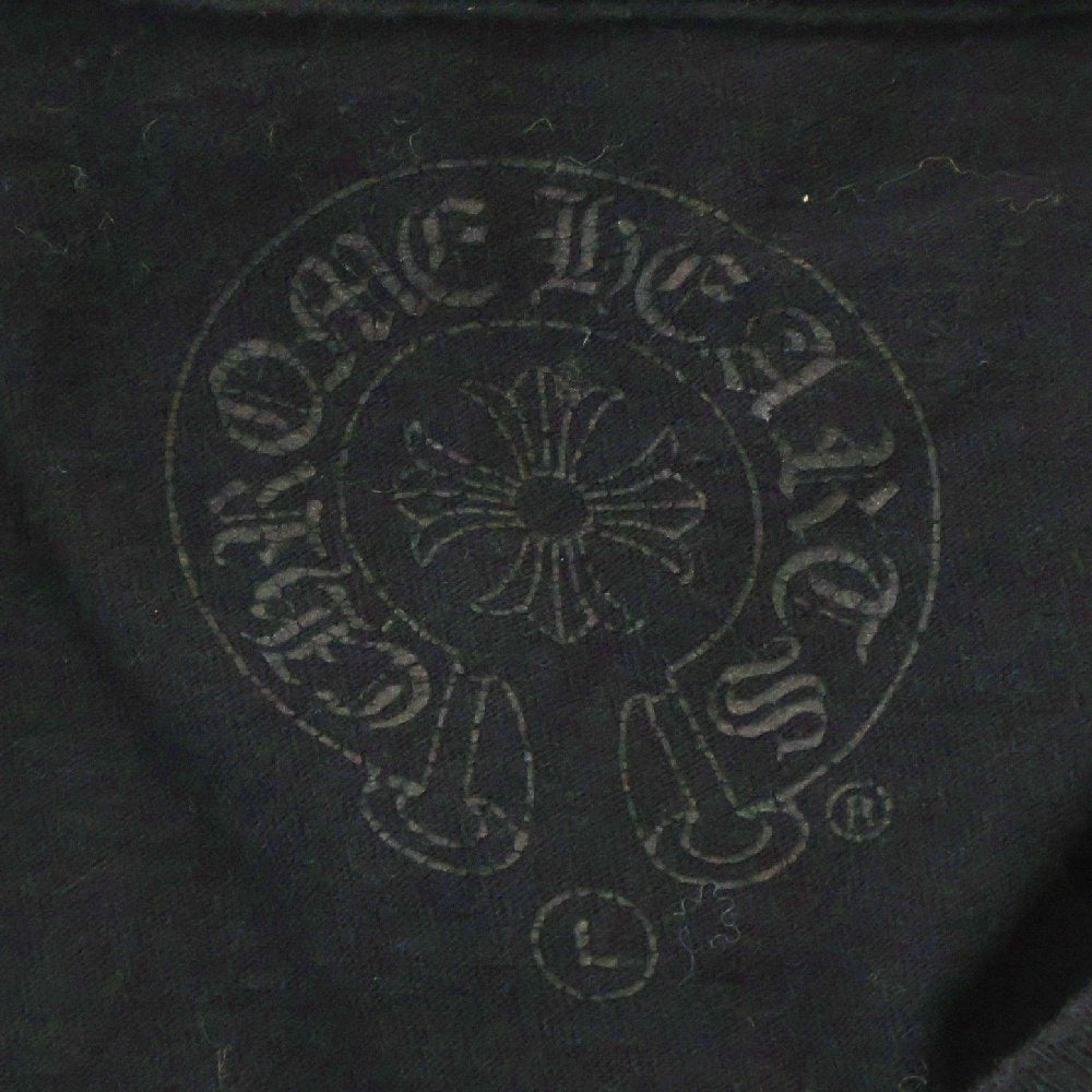 CHROME HEARTS(クロムハーツ) DAGGER L/S スリーブロゴ フロント ダガー プリント 長袖Tシャツ ブラック/イエロー