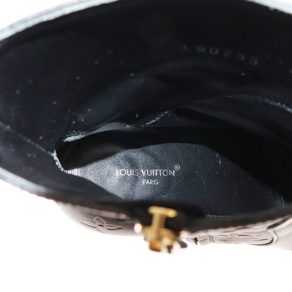 LOUIS VUITTON(ルイヴィトン) モノグラム柄アンクルブーツ ヒールブーティ レディース ブラック