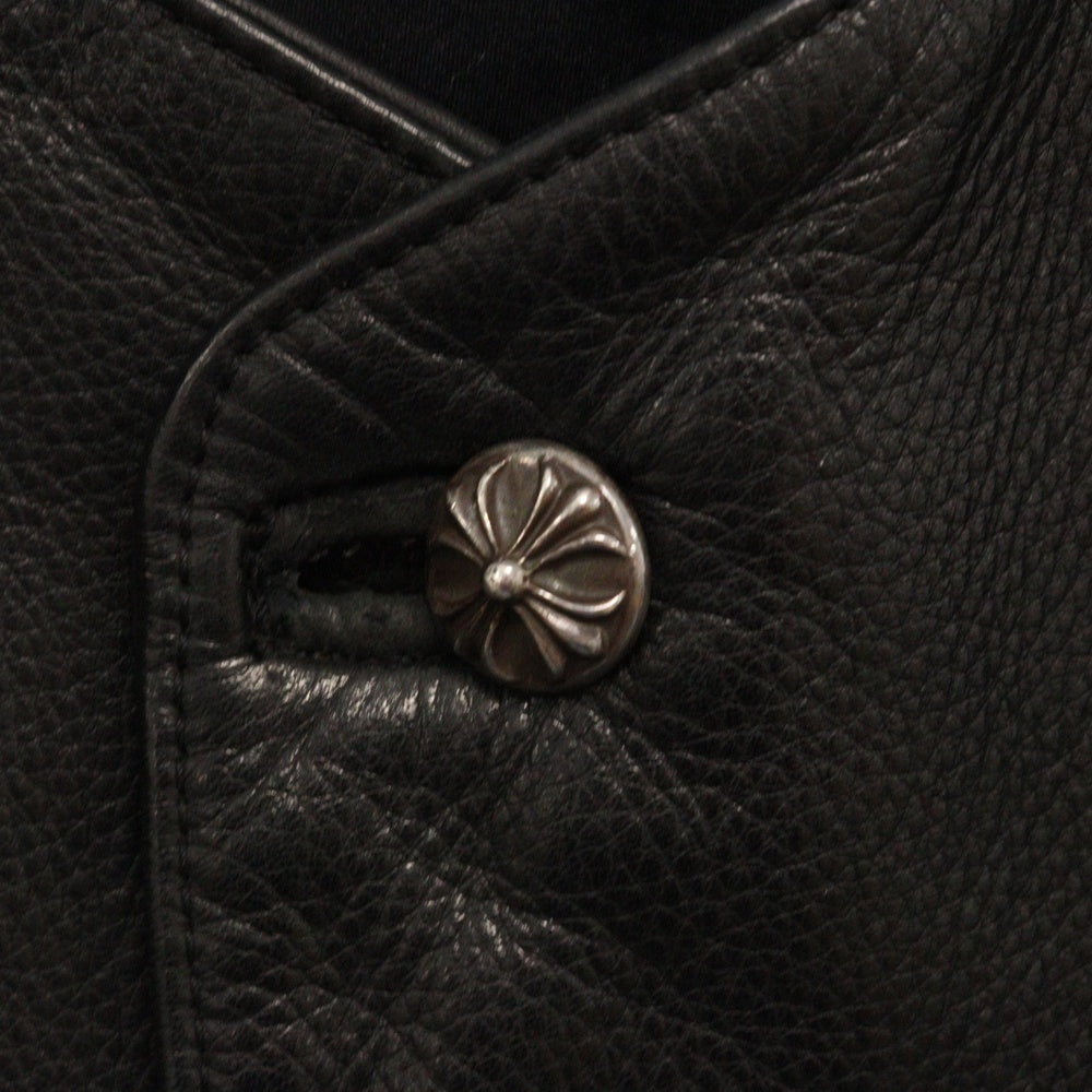 CHROME HEARTS(クロムハーツ) LTHR VEST 6クロスボール レザーベスト ブラック