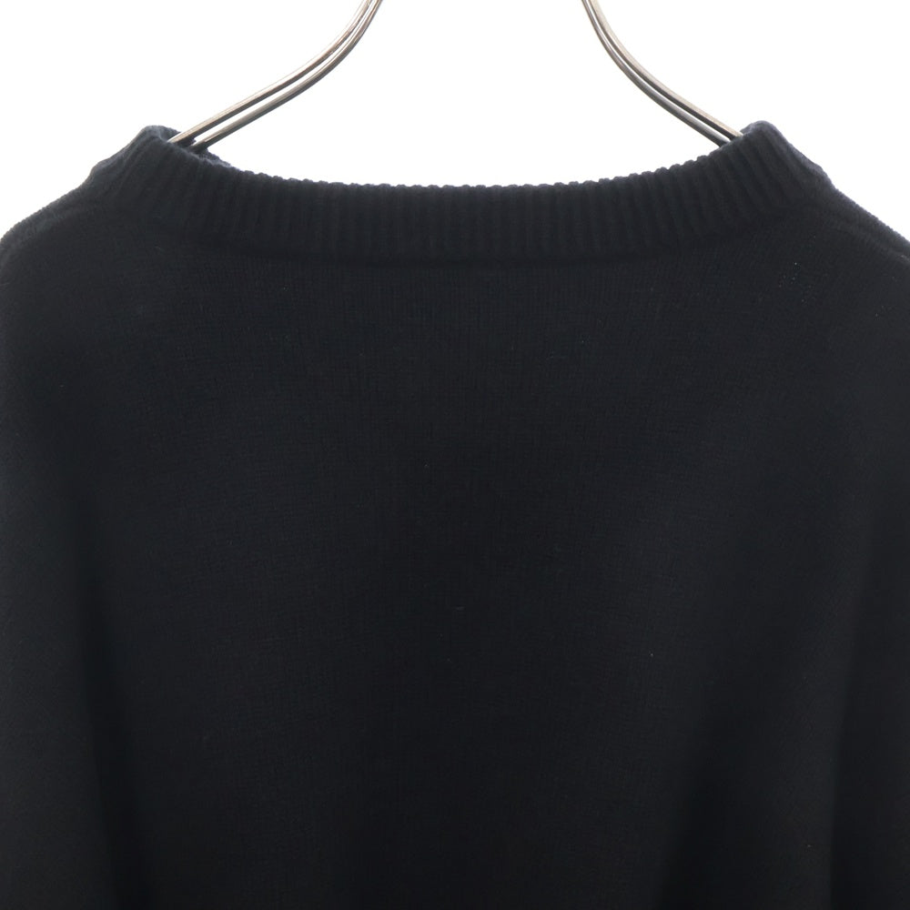 BALENCIAGA(バレンシアガ) 刺繍ロゴ カシミヤ クルーネック ニット ブラック 770830 T4141