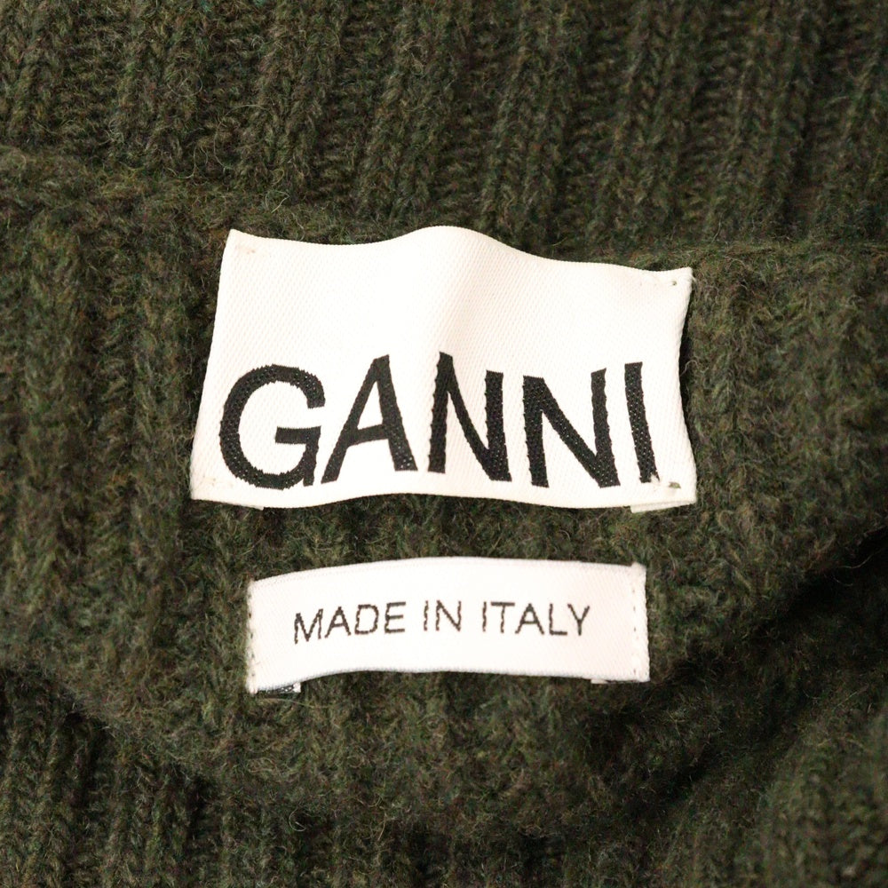 GANNI(ガニー) タートルネック ニットベスト グリーン レディース K1590