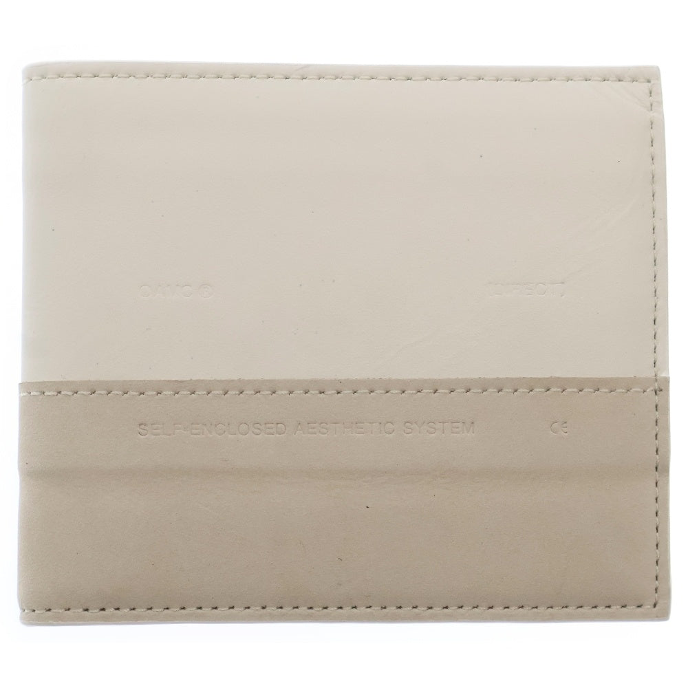 OAMC(オーエーエムシー) SYSTEM BL FOLD WALLET 2つ折り レザー ウォレット 財布 ホワイト/ベージュ OAMQ840667