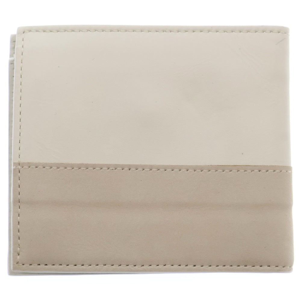 OAMC(オーエーエムシー) SYSTEM BL FOLD WALLET 2つ折り レザー ウォレット 財布 ホワイト/ベージュ OAMQ840667