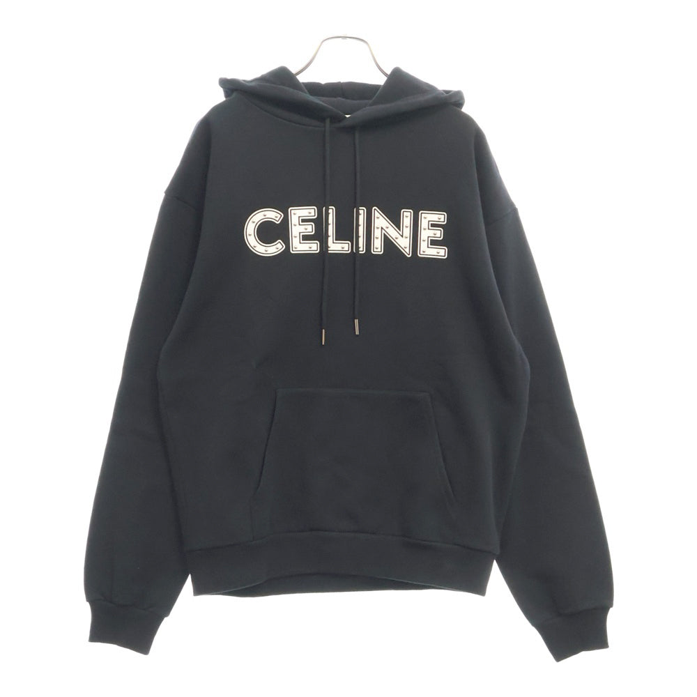 CELINE(セリーヌ) 21SS ロゴスタッズ コットン プルオーバーパーカー ブラック 2Y323052H