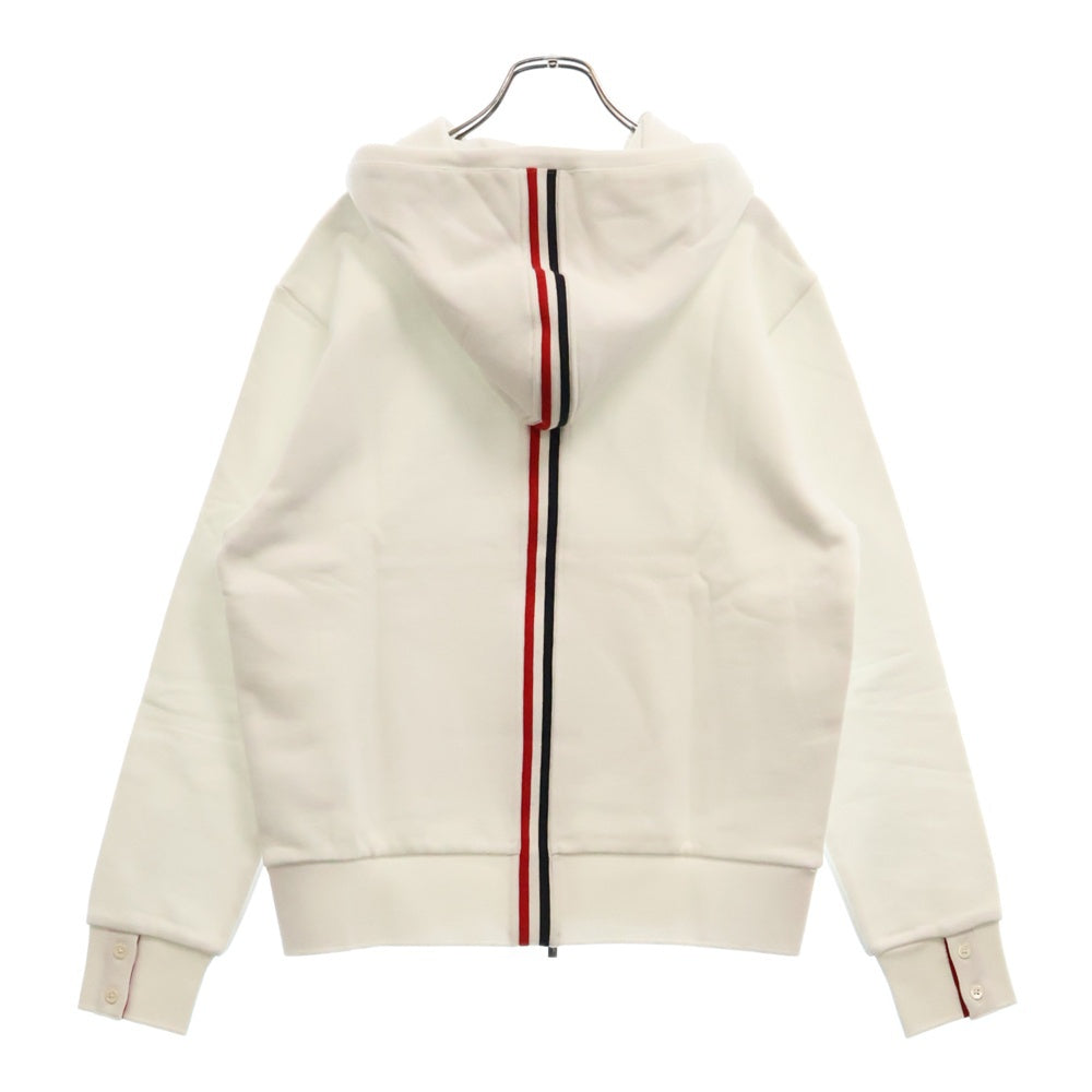 THOM BROWNE(トムブラウン) バックトリコロールライン ジップアップパーカー ホワイト