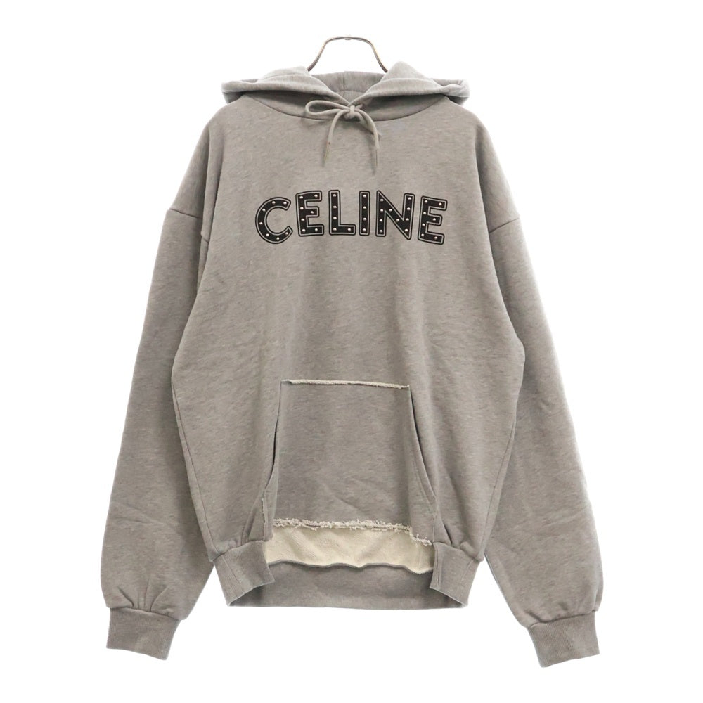 CELINE(セリーヌ) Loose Cotton Sweatshirt With Studs 2Y309052H スタッズルーズコットンスウェットシャツ プルオーバーパーカー フーディ グレー