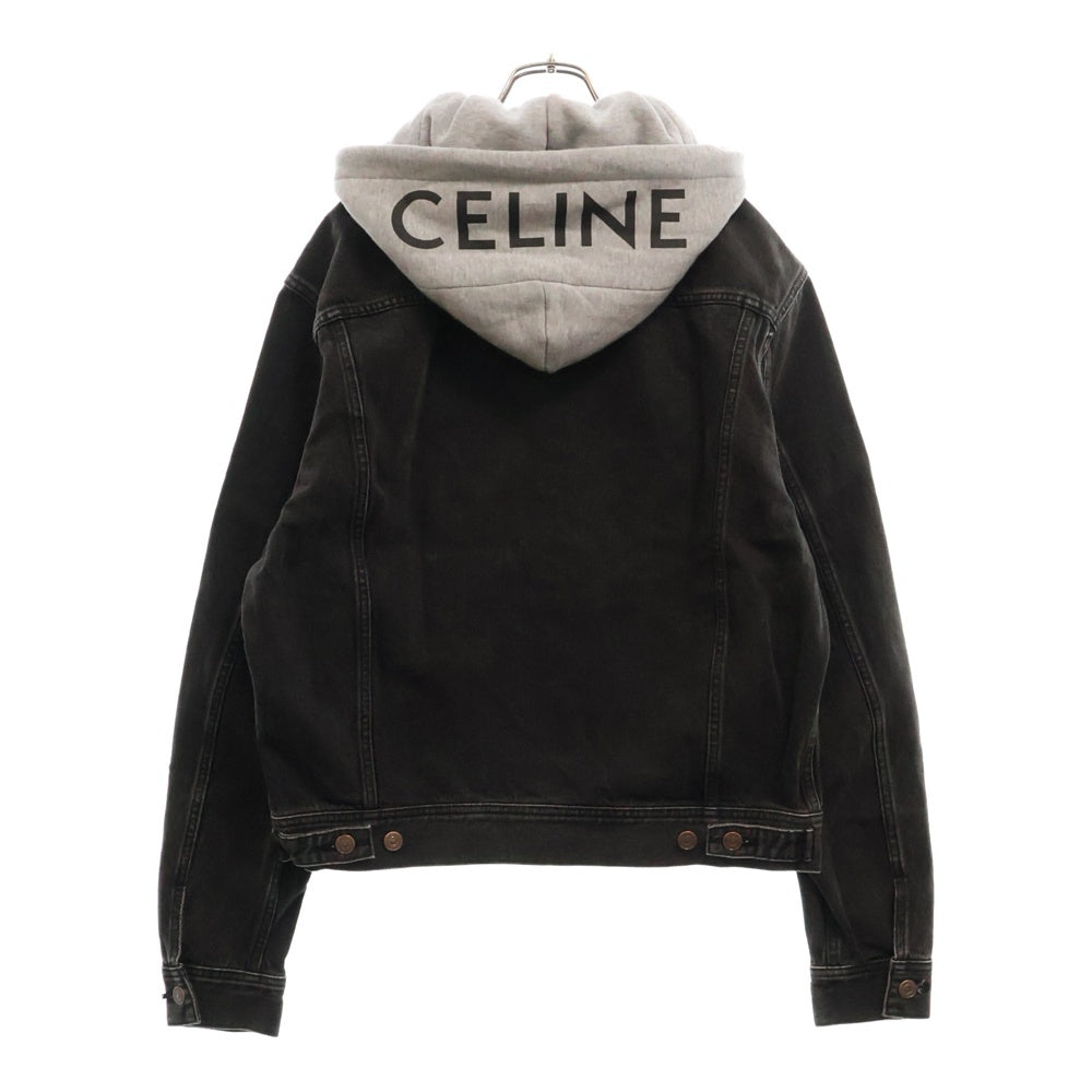 CELINE(セリーヌ) フードロゴプリント トラッカージャケット ブラック 2Q472947F